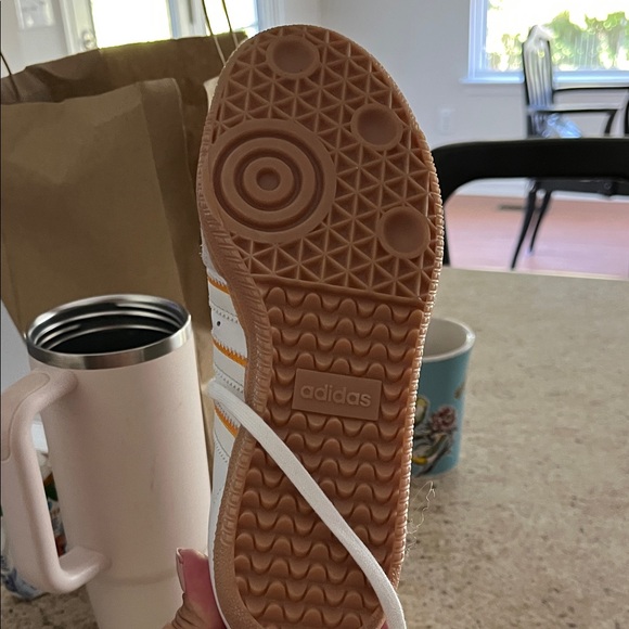 Adidas Samba White and Orange Trainers - Picture 4 of 6